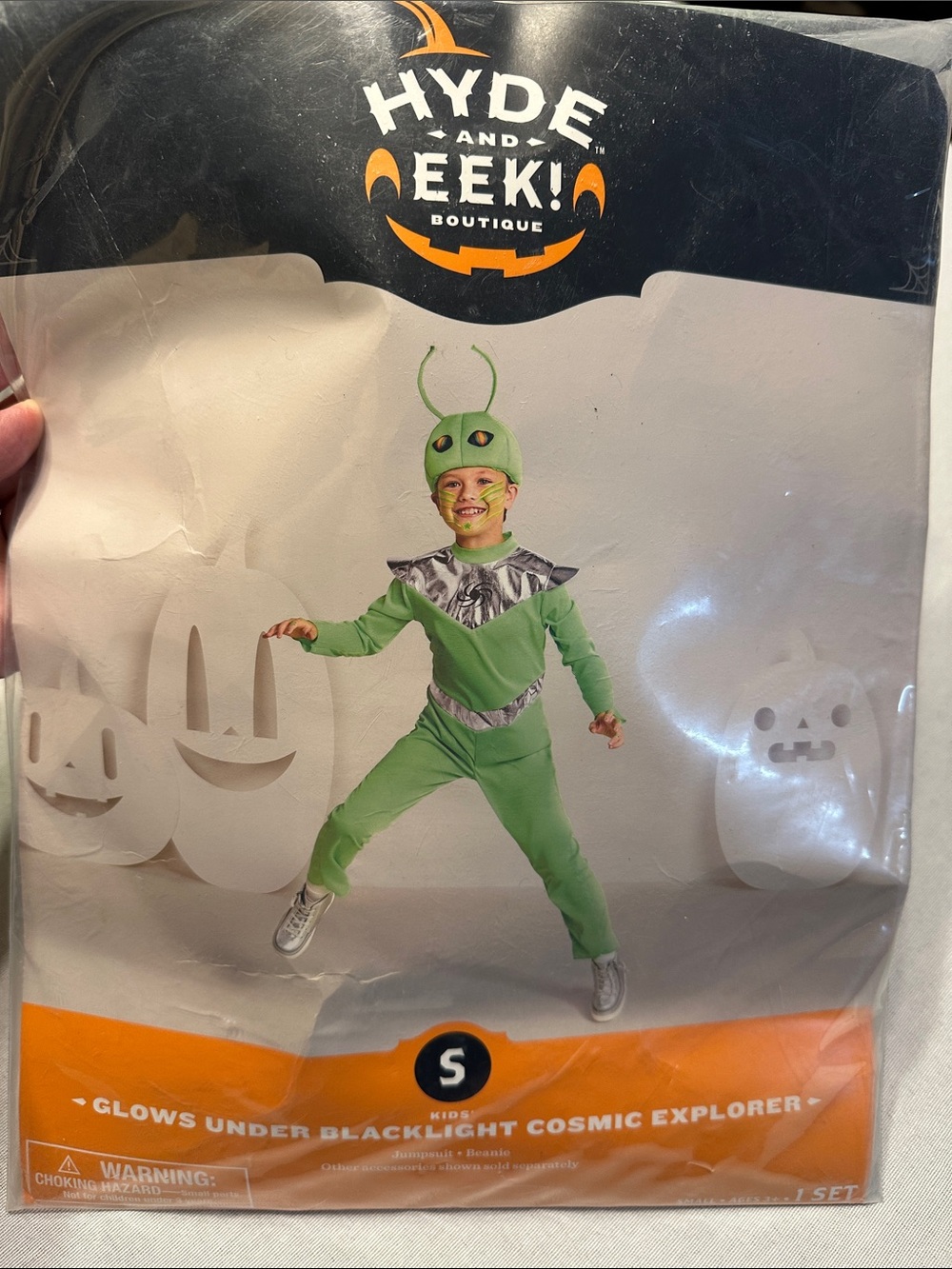Kids' Green Alien Cosmic Explorer Costume - Small